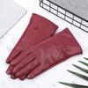 New Fashion Cool Plus Velvet Windproof Touch Screen Mittens Cashmere Gloves Punk PU Leather Gloves