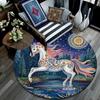 Fantasy Horse Round Area Rug,Carpet Rug for Living Room Bedroom Sofa Playroom Decor,Non-slip Floor Mat