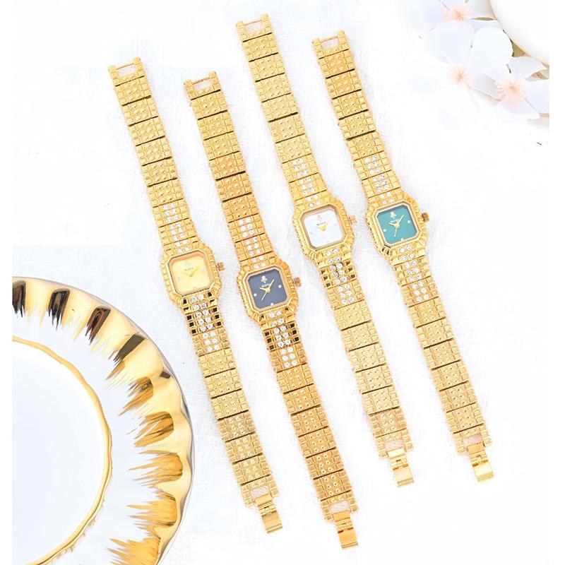 Women Dress Bracelet Watches Clock Relógio Fashion Rhinestone Square Small Dial Steel Band Ladies Watch Elegant