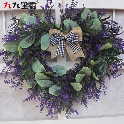 Large Lavender Heart Wreath Valentines Day Door Decor Plastic Floral Garland Wedding Party Supplies