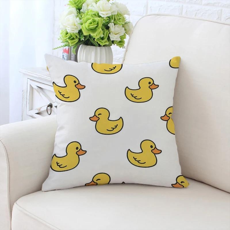 Little Yellow Duck Pattern Pillowcase Car Ornaments Office Living Room Sofa Home Pillowcase