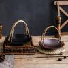 Creative Ceramic Dish Portable Basket Hotel Special Dish Restaurant Ceramic Dish Table Decoration Round Tray Creative Tableware
