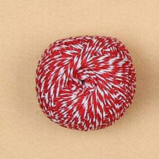 

Хлопковая нить Zongzi и крабовая веревка для обертывания пищи 50g about 65m белый/красный