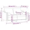 2 Seater Sofa with Decorative Cushions Black 120 Cm Fabric
