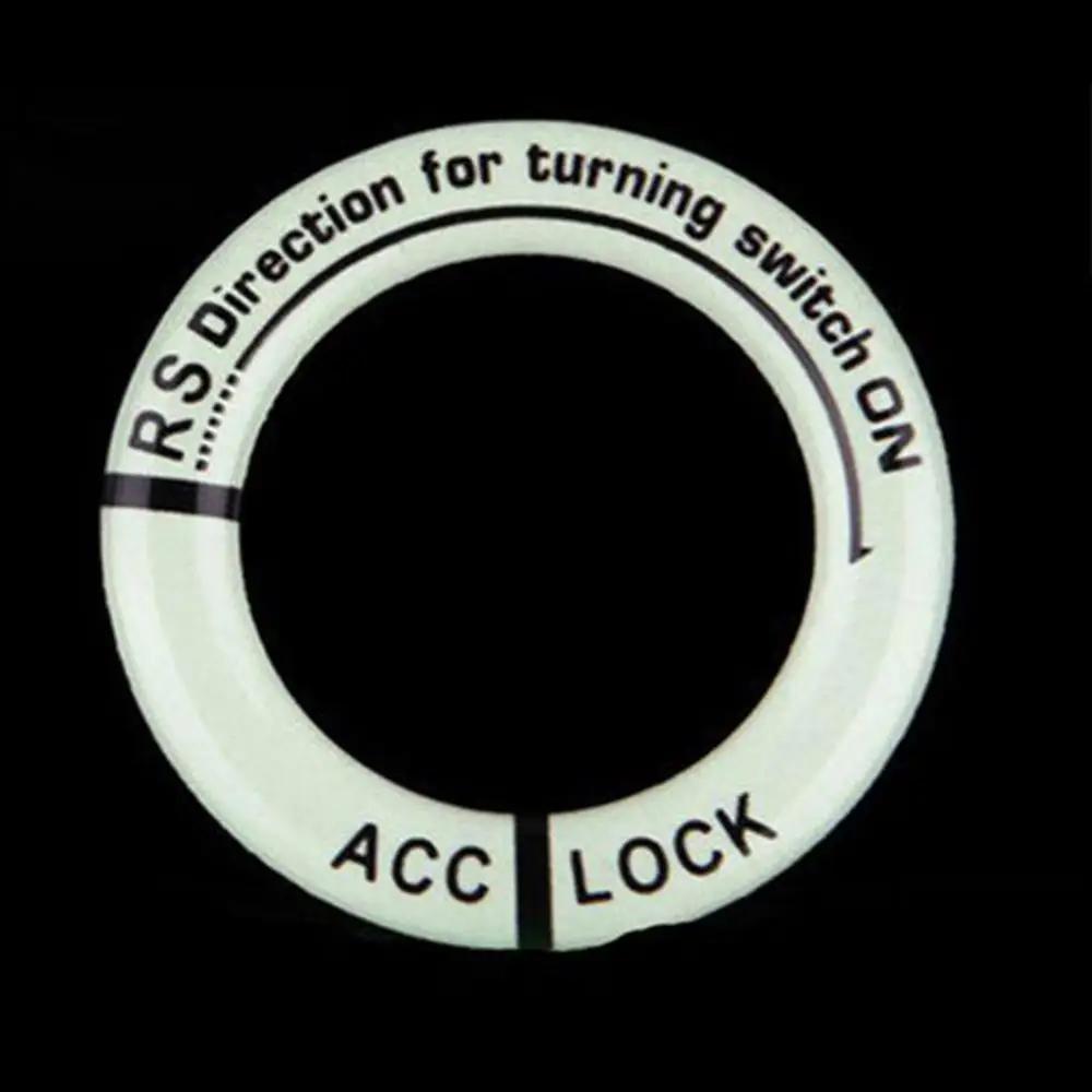 Optional Color Night Vision Light Luminous Ignition Switch Sticker Glow Key Ring Hole Cover for Car Accessories Interior