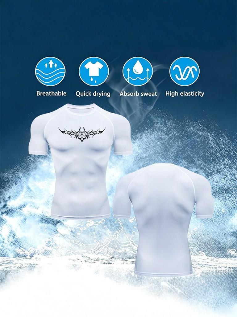 Y2K Men's Quick-Dry Compression Sports T-Shirt - Short & Long Sleeve, Breathable, High Elasticity