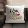 Teachers' Day Cushion Cover Natural Linen Organic Fabric Double-Sided Printing Breathable Perfect Gift For Decor