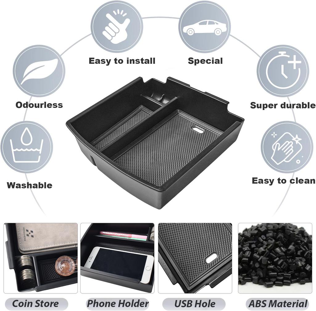 Sixthsmoy Armrest Storage Box Tray For 2025 Hyundai Tucson Limited Car Center Console Organizer Secondary Interior Accessories