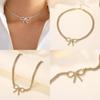 Alloy Butterfly Bow Necklace For Women With Multilayer Design And Elegant Pendant