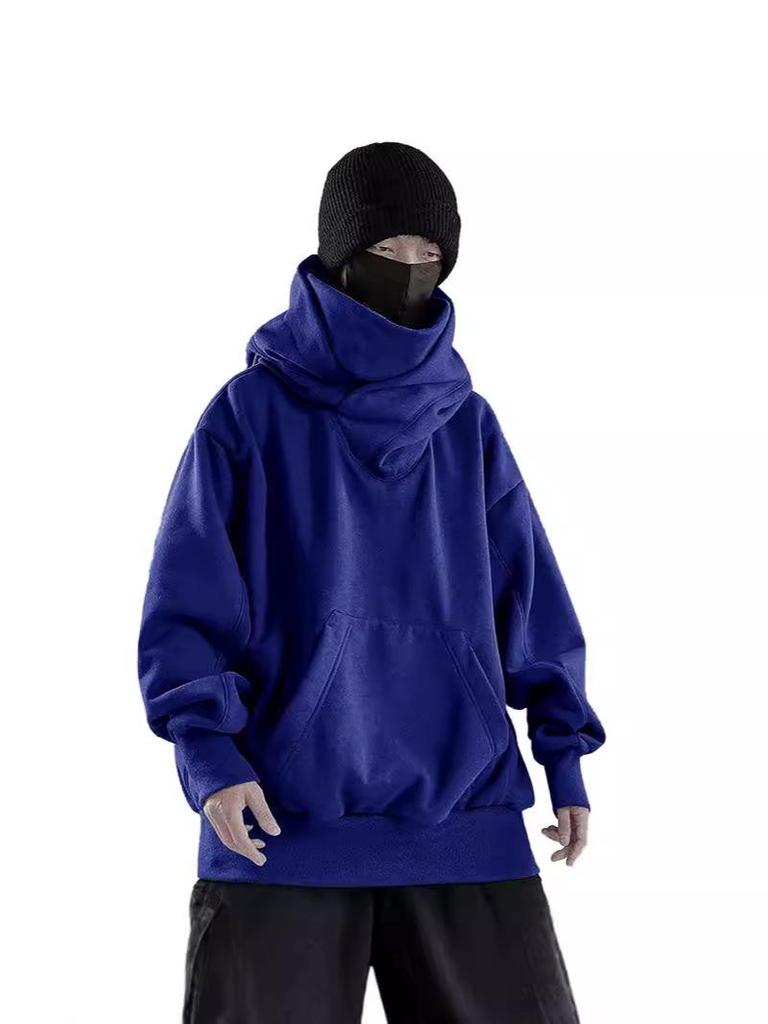 2024 Herbst Hoodie mit Samtfutter und gestapeltem Kragen: Trendig Unisex Lässig Lockere Passform
