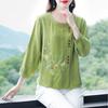 T-Shirt Tops Women Cotton Blouse Oversized Comfortable Stretch Long Sleeve T-Shirt Solid Color Round Neck Loose Tops