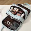1Pcs Pu Large Capacity Travel Toiletry Three Tier Multi Pocket Hanging Suitcase Organizer Polka Dot Handbag Sturdy Handle