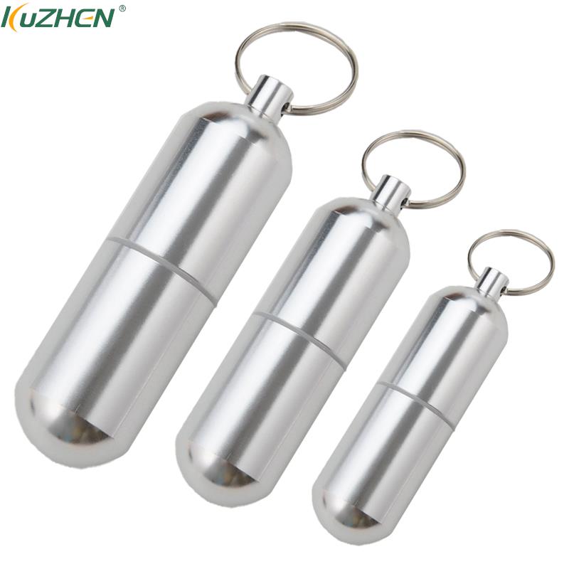 Waterproof Aluminum Pill Case Bottle Cache Drug Holder For Traveling Camping Container Keychain Medicine Box Health Care Tool