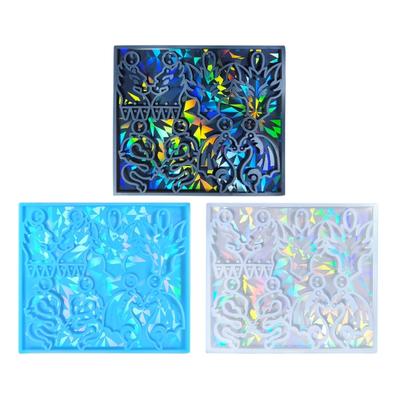 Unique Dragon Mold Holographic Rainbow Light Silicone Mold with Hole Animal Dragon Keychain Pendant Mold Epoxy Casting