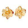 Z High-End Metal Pleated Flower Earrings: Unique, Bold, Heavy-Duty Design for Women