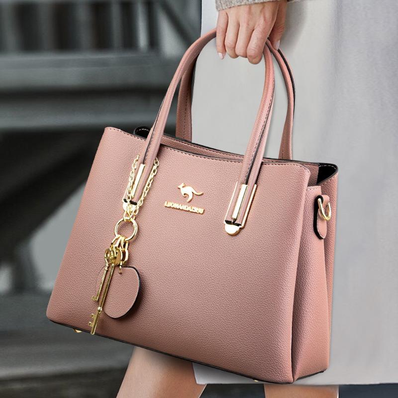 Large capacity three-layer women's fashion handbag simple women's bag new messenger bag shoulder bag