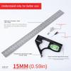 12" Professional Resolution Adjustable Stainless Steel Angle Combination Square Ruler