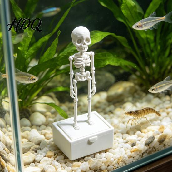 Regalo Creativo per Acquariofili Scheletro Danzante Aeratore per Acquario con Articolazioni Mobili Decorazioni per Acquario di Halloween Pompa ad Aria Dinamica Accessorio