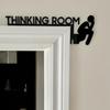 1Pc Modern Metal Toilet Door Sign - Thinking Room Wall Mount Sculpture, Home Decor Artwork, Decorative Door Frame Pendant