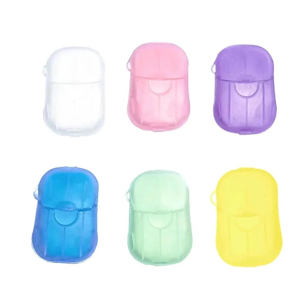 1/6Pcs Portable Soap Paper Disposable Travel Case Mini Cleaning Soaps for Washing Cleaning Hand for Outdoor Camping Hiking