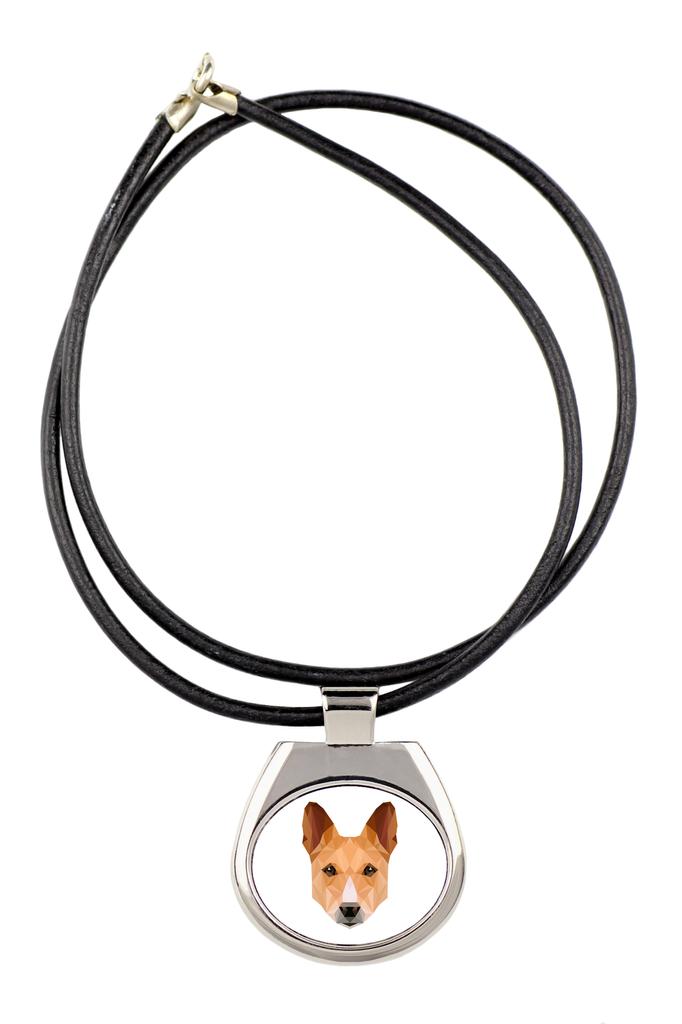 Basenji, African bush dog, Congo dog – Necklace with a geometric design and the inscription "Art-Dog" | Art-Dog