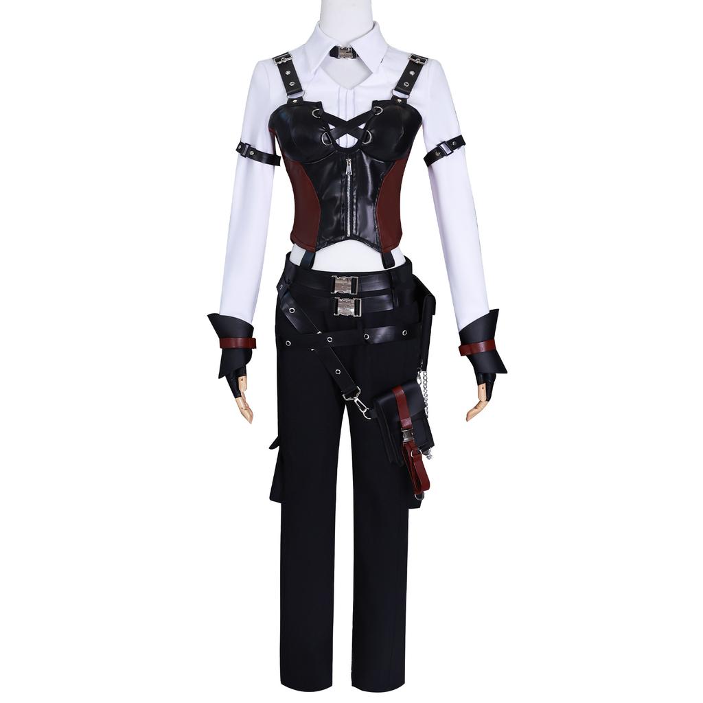 Tifa Lockhart Cosplay Costume Set Final Fantasy VII Rebirth Tactical Outfit with Corset Gloves for Halloween Comic Con