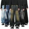 Jeans American Retro Jeans Men's Washed Loose All-match Casual Straight Wide-leg Trousers