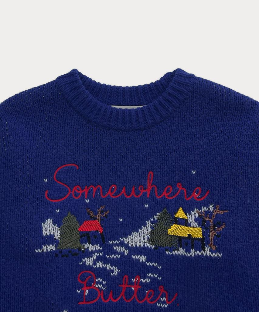 Sseomweeobeoteo Some Village Wool Sweater - Cobalt Blue