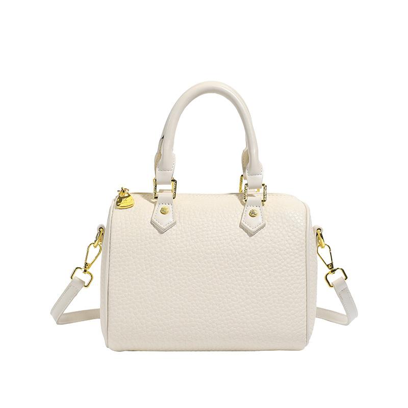 Bag women's new lychee pattern contrasting color pillow bag texture fashionable handbag shoulder messenger bag