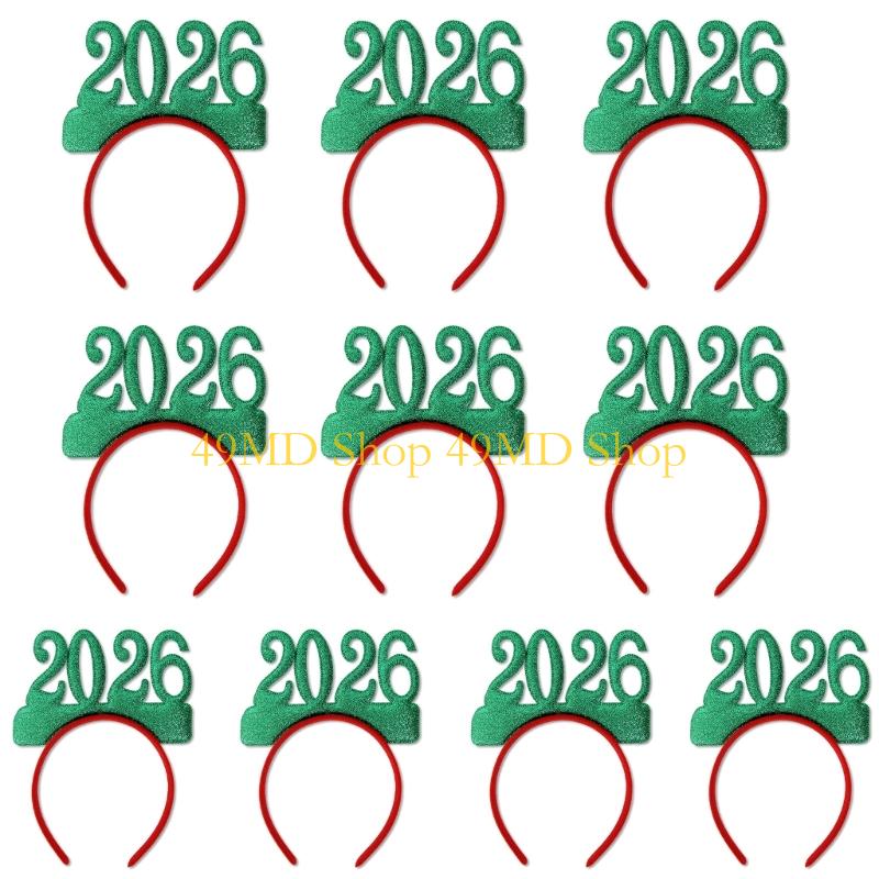

49MD 2026 New Year Hairband Photo Props Fun Hair Hoop Crowns for New Year Party зелений