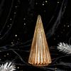 Illuminated Glass Christmas Tree Prelit Christmas Tree Figurine with LED Light Collection Crackled Glass