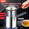 Edelstahl Fritteuse Multifunktionaler Kleiner Topf Küchenspezifisch zum Frittieren von Hähnchen und Andere Kochwerkzeuge