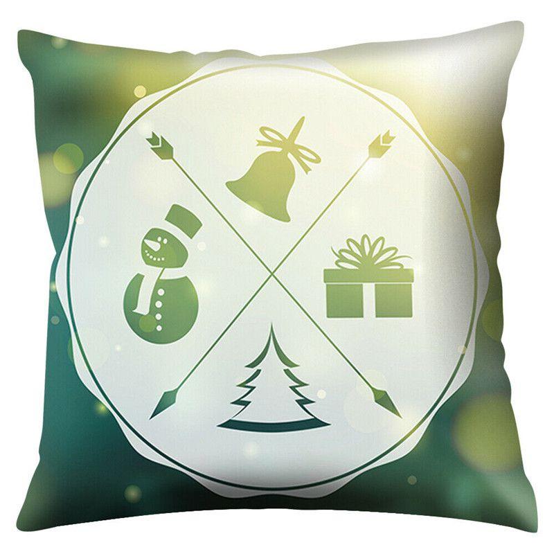 Polyester Peach Skin Christmas Cushion Cover 18" For Sofa Decor**