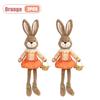 Easter Bunny Figurine Holding Flower Basket and Carrot Creative Cute Rabbit Statue Spring Farmhouse Home Table Decor Ornament