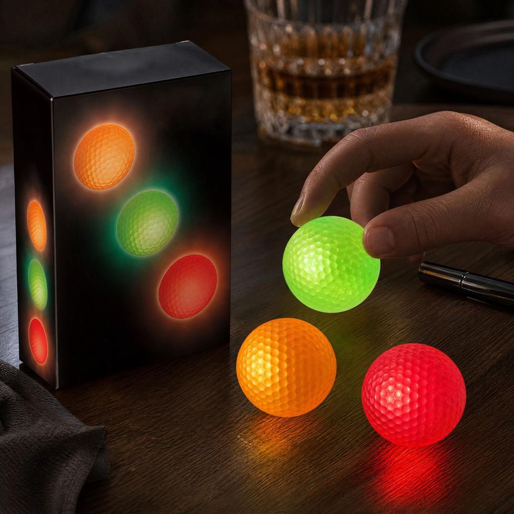 in the Dark Golf Balls, 3 Pack for Night Golf, Outdoor Games and Backyard Fun