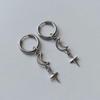 Y2K Hip-hop Silver Color Star Moon Dangle Hoop Earrings for Men Women Stainless Steel Gothic Punk Celestial Jewelry Accessories