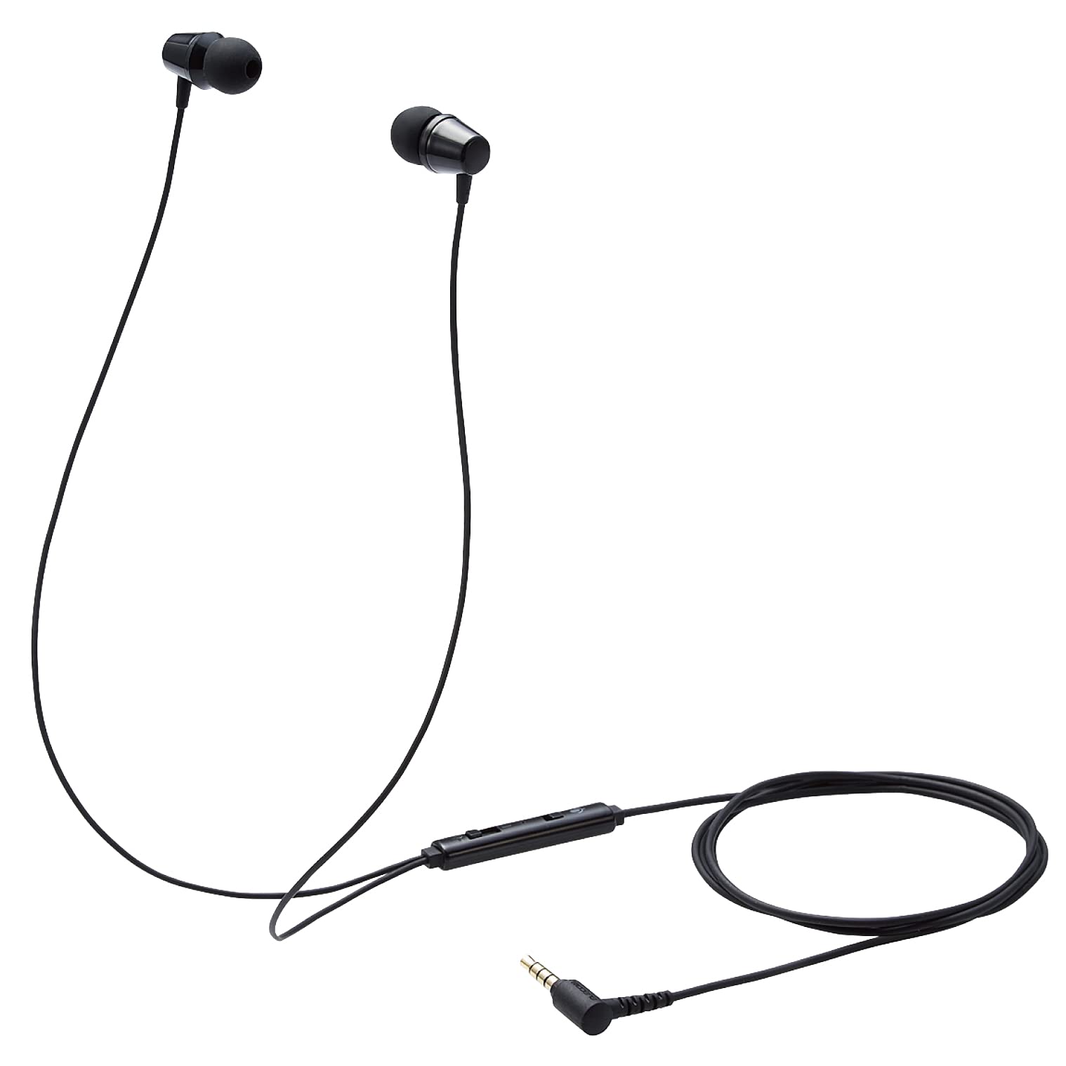 

ELECOM Wired Earphones for High with Mute Earphone x x Children, 3.5mm Connection, 4-Pole, In-Ear Type, Durability, Switch, Black, HS-KD05TBK. чорний