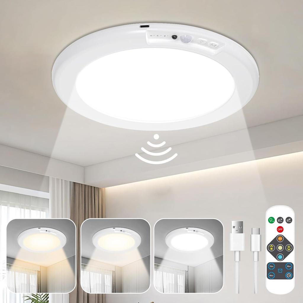 Motion Sensor iling Light USB Type-C Rechargeable Magnetic Lamp Wall Lamp with Remote for Kitchen Coatroom Hallway Closet