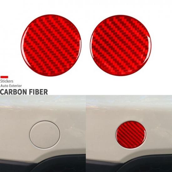 Red Carbon Fiber Front Rear Trailer Hitch Cover Trim For Jeep Cherokee 2014-2018