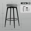 Set of Two Faux Leather Bar Stools - Grey/Black
