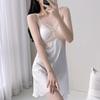 Ice Silk Lace-Trimmed Nightgown for Women with Chest Pads - Sexy Summer Camisole Sleepwear