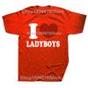 Amo Corazón Ladyboys Divertido Amante de Asia Tailandia Camisetas Ladyboy Moda Hombre Camiseta Casual 100% Algodón Suelta Oversize