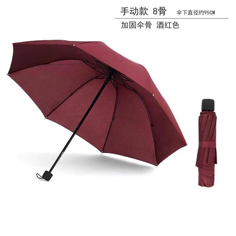 Double keel reinforced folding umbrella sun protection weather and rain dual-purpose business men's automatic umbrella custom logo advertising