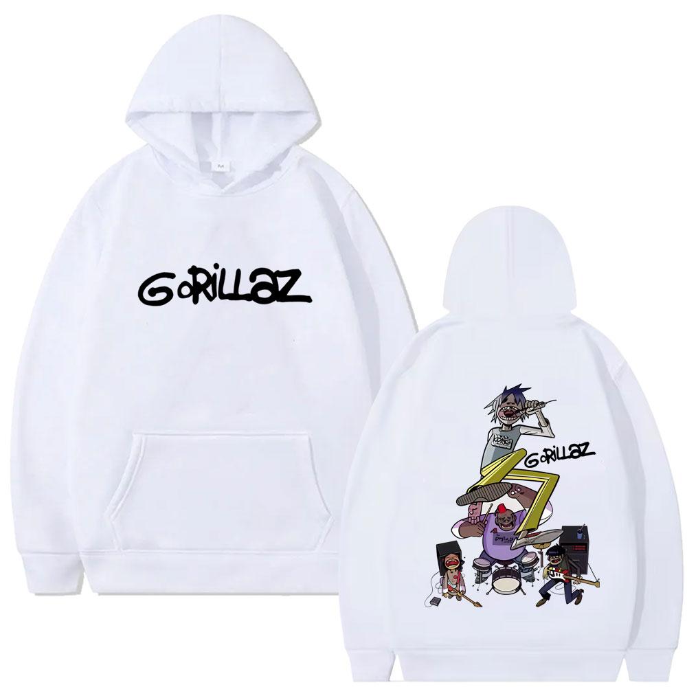 Rock Band Gorillaz Graphic Hoodie Men Women Fashion Vintage Oversized Streetwear Unisex Casual Fleece Cotton Pullover Hoodies