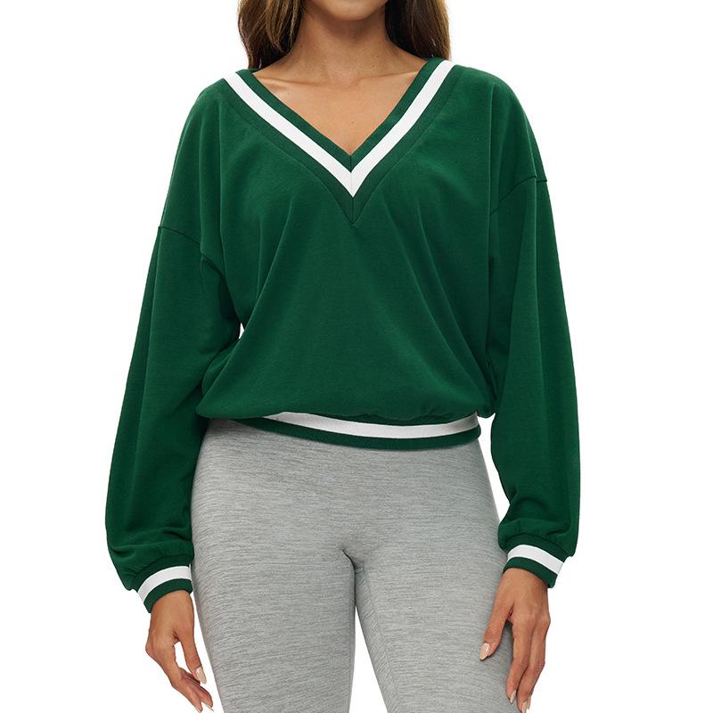 

Women s V-Neck Loose Fit Hoodie - Autumn/Winter Casual Long Sleeve Jacket 9307 Extra Large