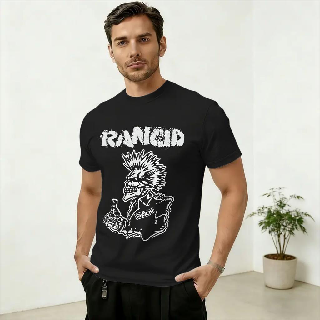 Punk Rancid Rock Band Cotton T Shirt For Unisex Summer Y2K Basic TShirts ONeck Harajuku Tee Shirt Oversized Cheap Tops