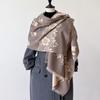 imitation cashmere flower vine man composition texture printing double-sided warm scarf women's shawl outside