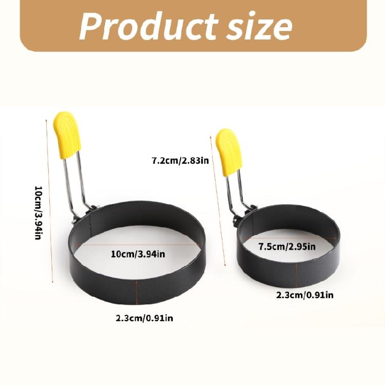 4Pcs Fried Eggs Rings Mold with Oil Brush Stainless Steels Frying Eggs Mold Nonstick Pancakes Shapers Eggs Rings Mold