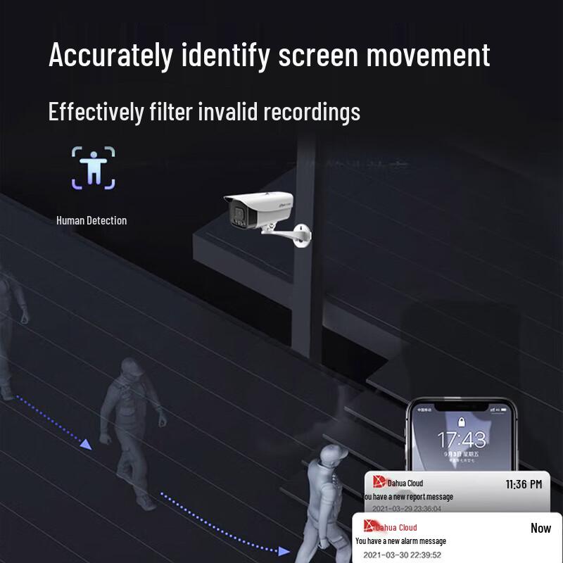 Dahua 4MP Dual-Light Fixed Bullet IP Camera with AI Human Detection CN Plug (adapter Included)