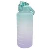 Sports Water Bottle 2000ml Gradient Frosted   Water Bottle with Handle Straw Silicone Hose Water Bottle for Running